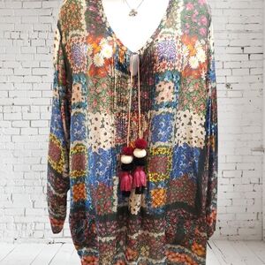 Johnny Was 100% Silk Tunic, 2X